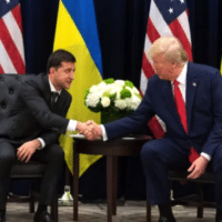 A clean-shaven Zelensky and Trump meeting for the first at the U.N. in 2019. They have come a long way since. (President of Ukraine/Wikimedia Commons)